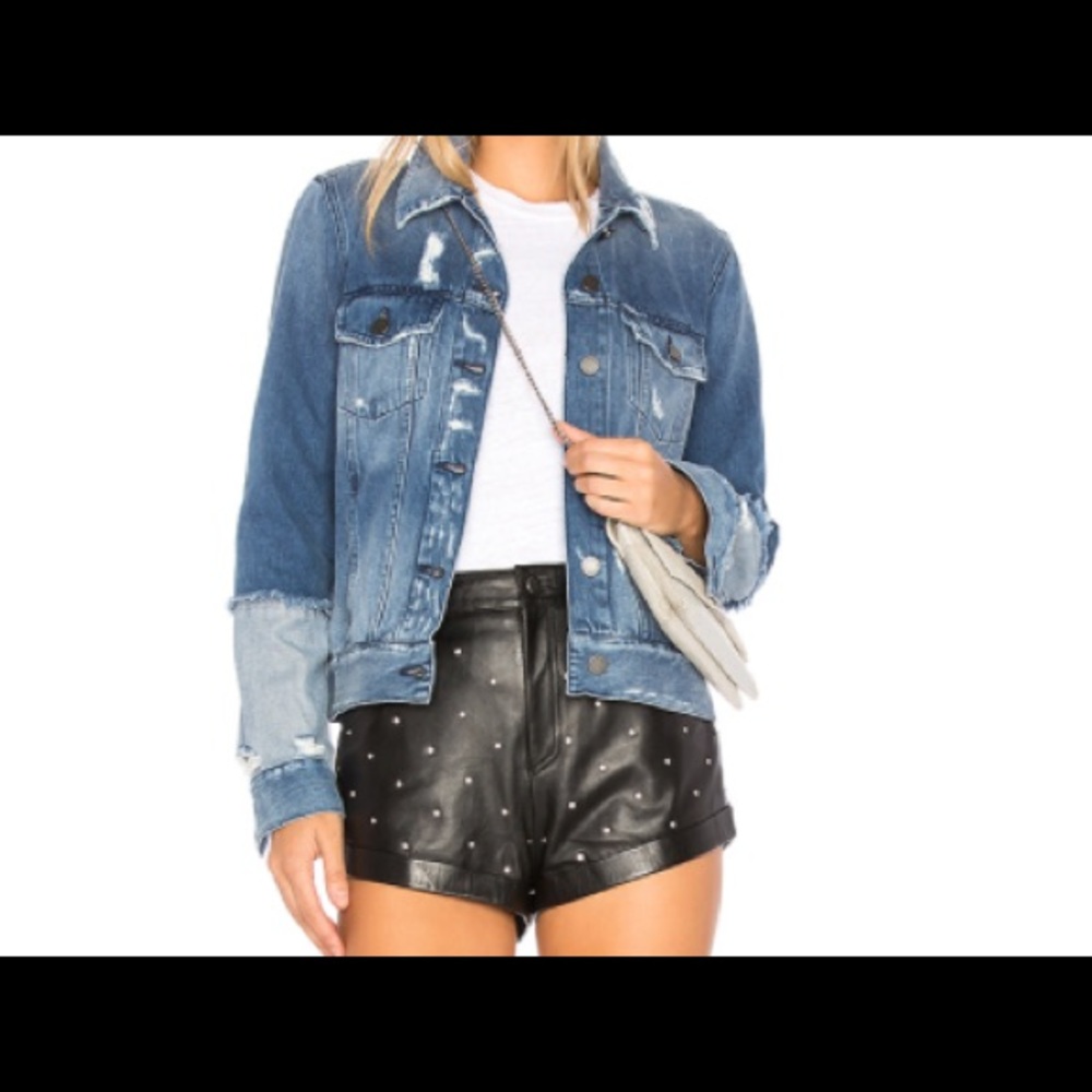 Ei8ht dreams Reverse Sleeve Destroyed Denim Jacket